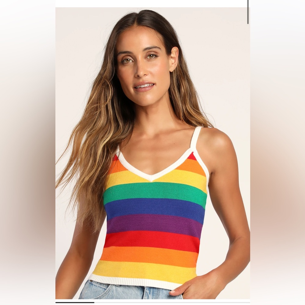 Lulu's Rainbow Striped Tank Top